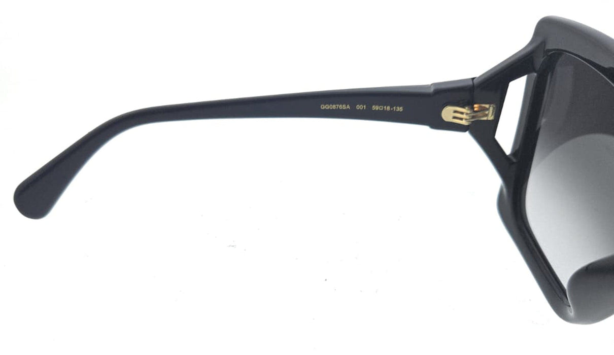 Gucci GG0876SA-001 Black Grey Square Sunglasses