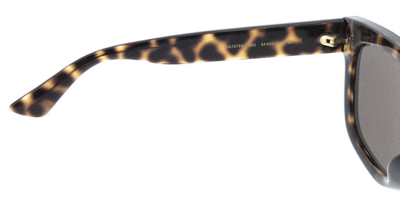 Gucci GG1578S-002 Havana Brown Rectangle Sunglasses