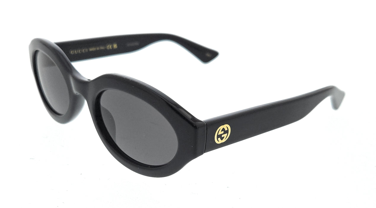 Gucci GG1579S-001 Black Grey Oval Sunglasses