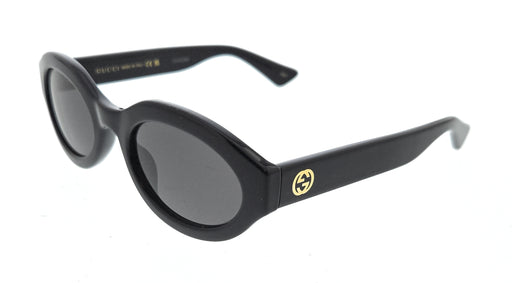 Gucci GG1579S-001 Black Grey Oval Sunglasses