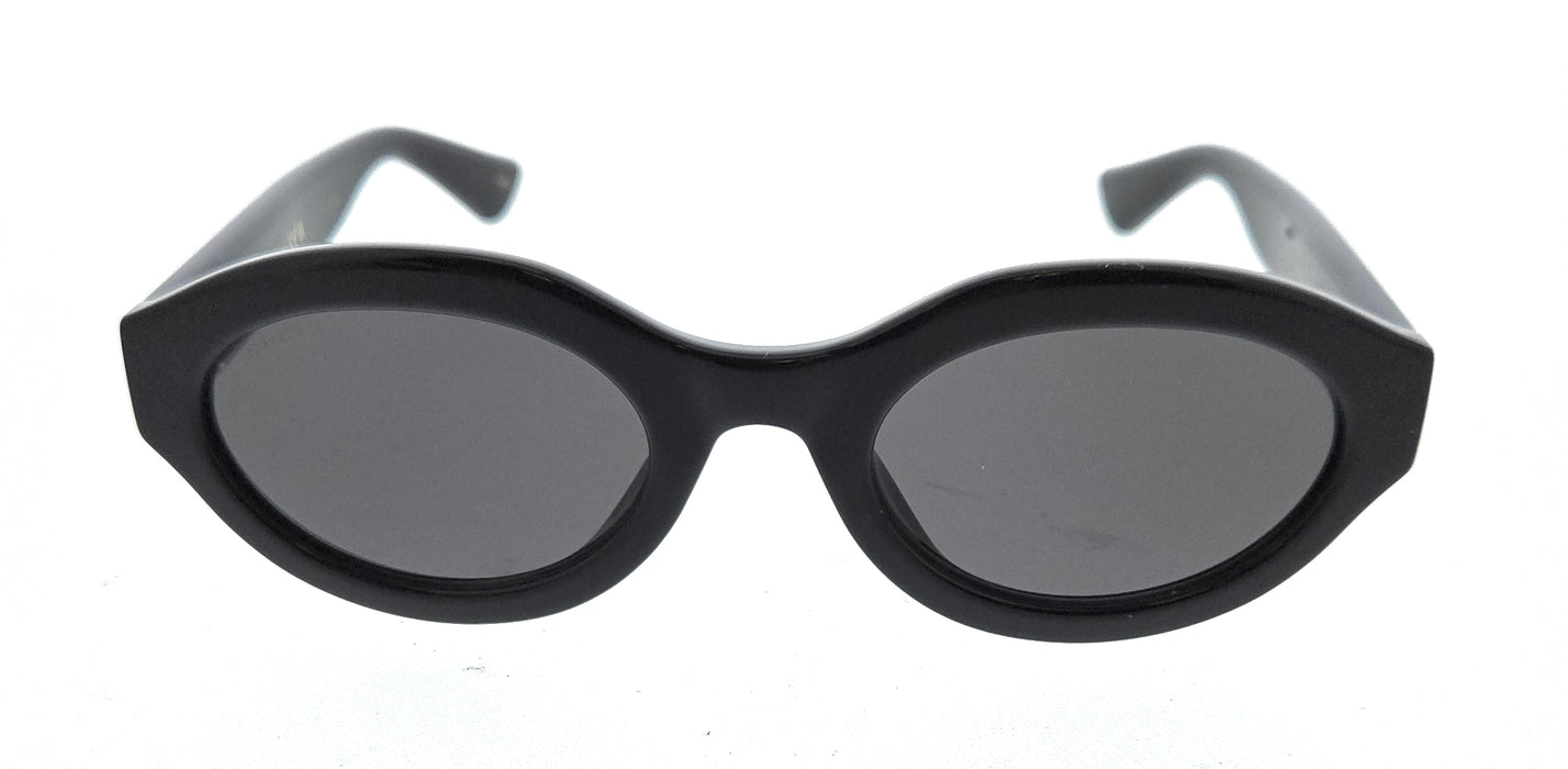 Gucci GG1579S-001 Black Grey Oval Sunglasses