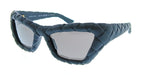 Bottega Veneta BV1438S-001 Woven Black Cat Eye Womens Sunglasses