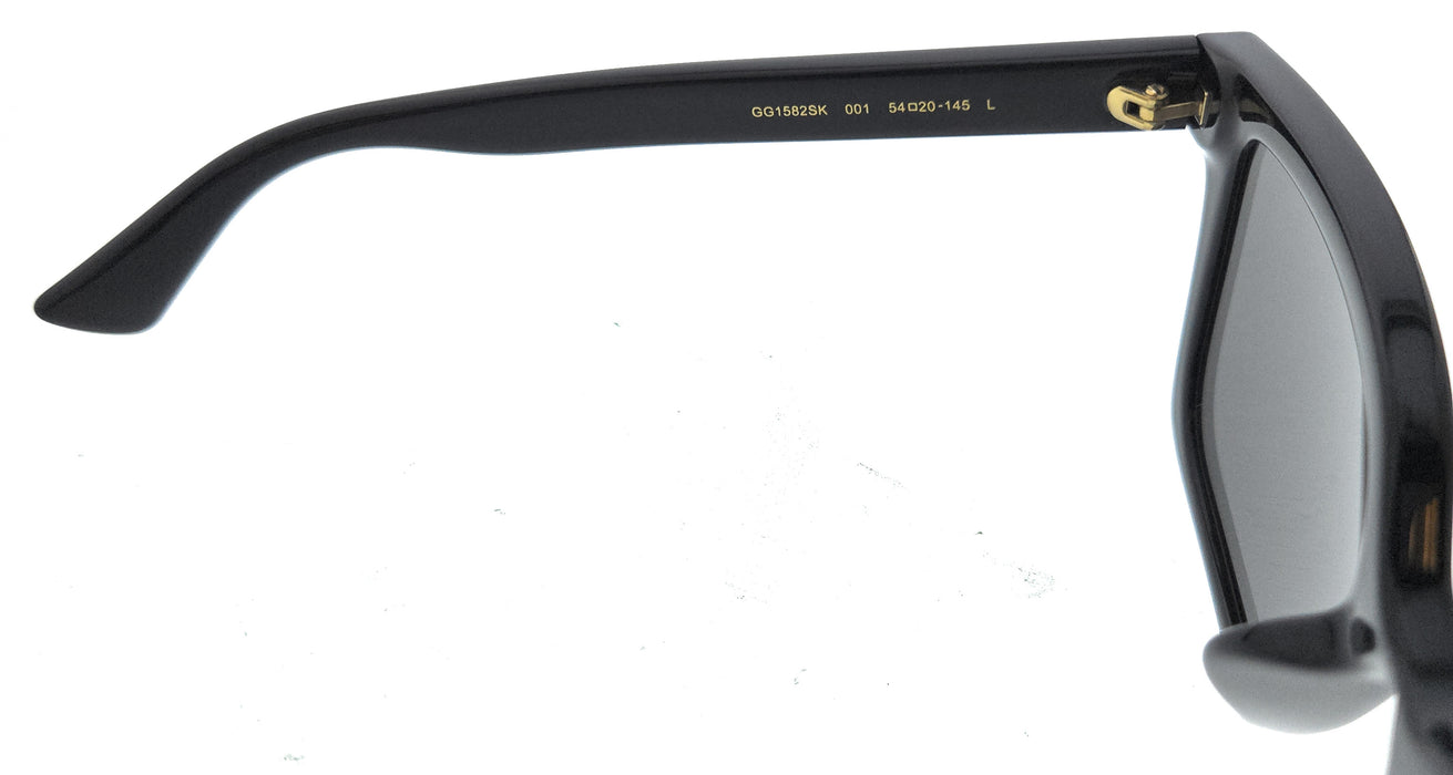Gucci GG1582SK-001 Black Grey Rectangular Sunglasses