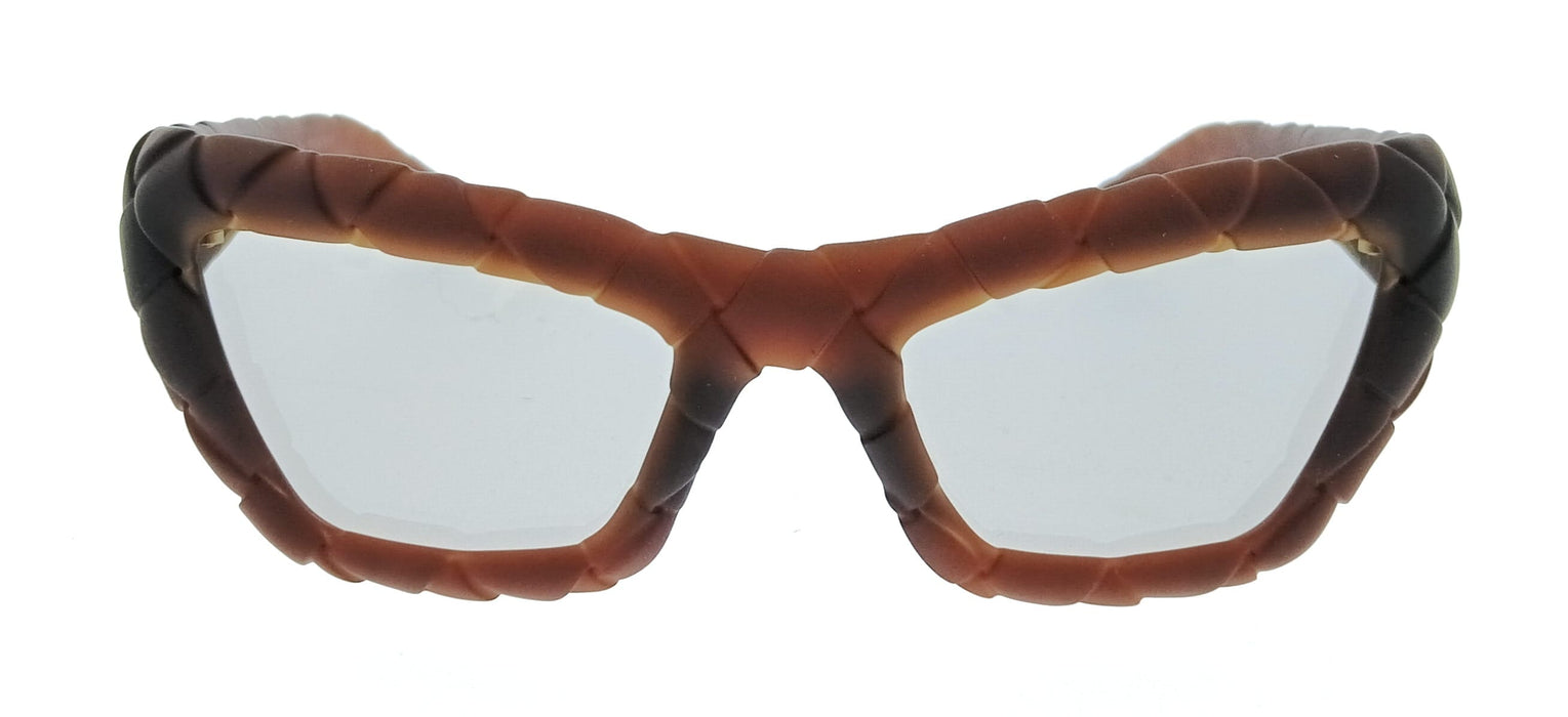 Bottega Veneta BV1438S-002 Woven Brown Cat Eye Womens Sunglasses