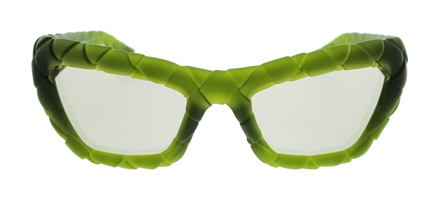Bottega Veneta BV1438S-003 Woven Green Cat Eye Womens Sunglasses
