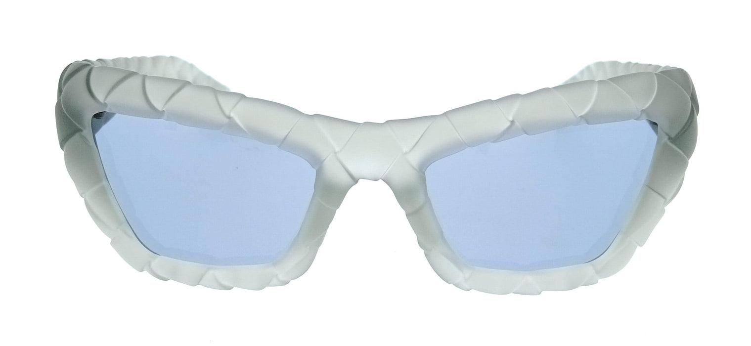 Bottega Veneta BV1438S-004 Woven Grey Cat Eye Womens Sunglasses