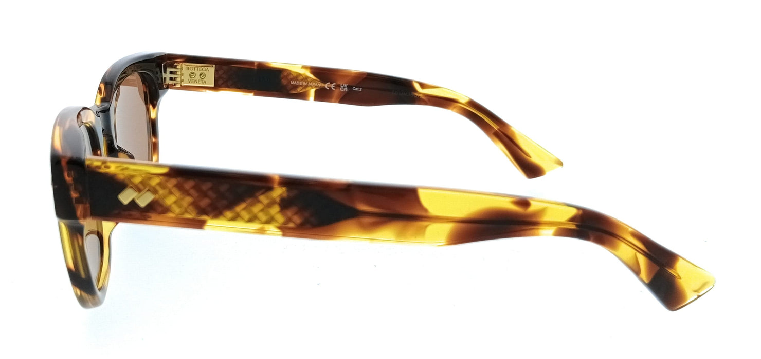 Bottega Veneta BV1441S-002 Square Brown Retro  Unisex Sunglasses