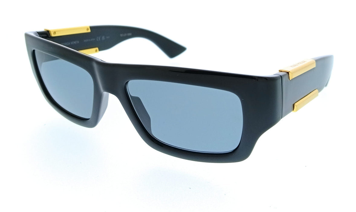 Bottega Veneta BV1452S-001 Rectanglar Black Oversized Unisex Sunglasses