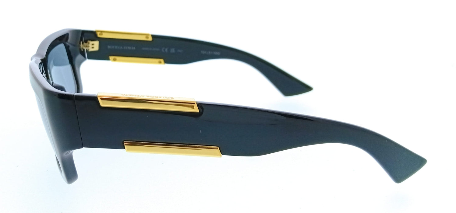 Bottega Veneta BV1452S-001 Rectanglar Black Oversized Unisex Sunglasses
