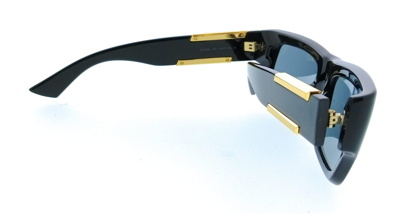 Bottega Veneta BV1452S-001 Rectanglar Black Oversized Unisex Sunglasses