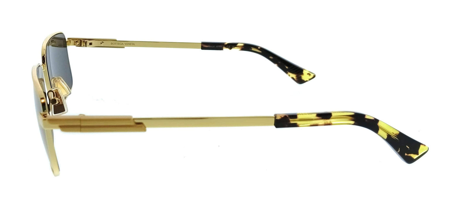 Bottega Veneta BV1469S-001 Rectangle Gold Grey Lens Unisex Sunglasses