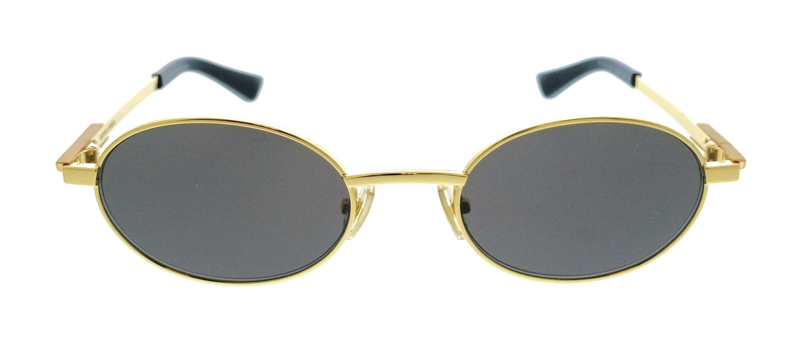 Bottega Veneta BV1470S-001 Gold Oval Slim Metal Unisex Sunglasses