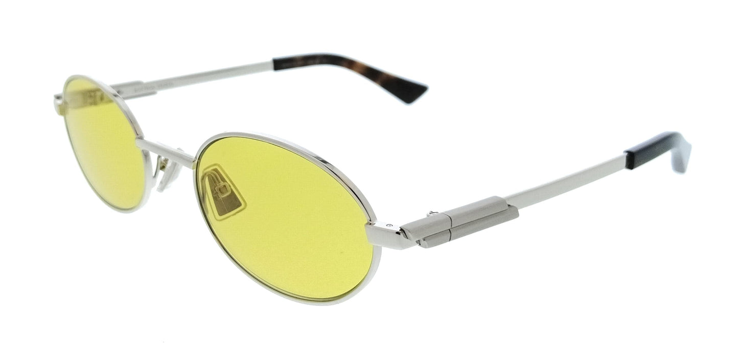 Bottega Veneta BV1470S-003 Silver Oval Slim Metal Unisex Sunglasses
