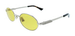 Bottega Veneta BV1470S-003 Silver Oval Slim Metal Unisex Sunglasses