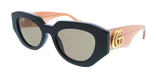 Gucci GG1421S-008 Black Pink Cat Eye Oversized Womens Sunglasses