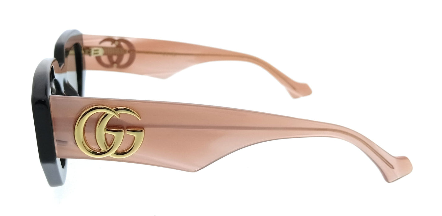 Gucci GG1421S-008 Black Pink Cat Eye Oversized Womens Sunglasses
