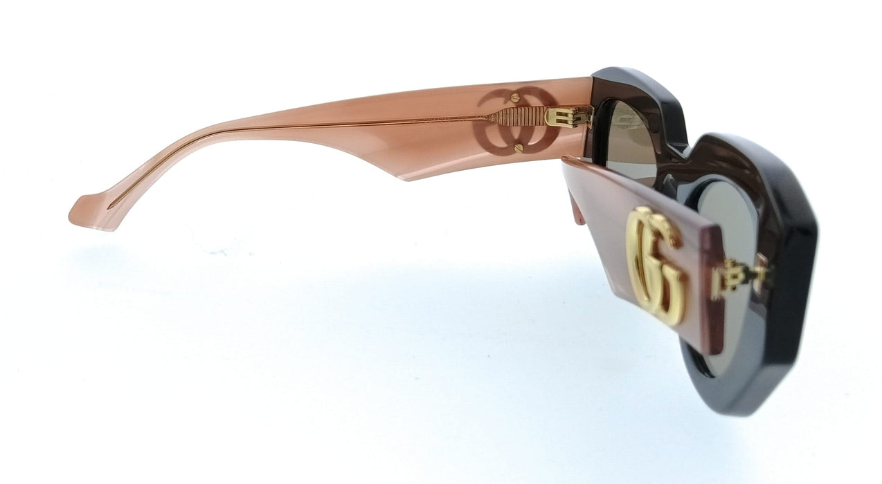 Gucci GG1421S-008 Black Pink Cat Eye Oversized Womens Sunglasses