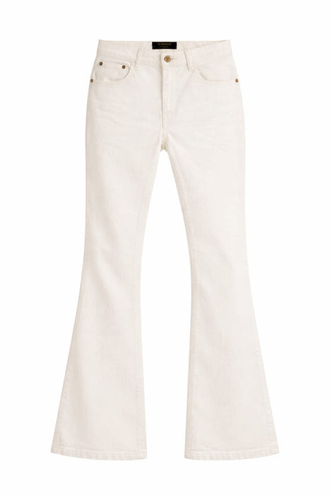 Defective Roberto Cavalli White Flare Denim Jeans-IT 46