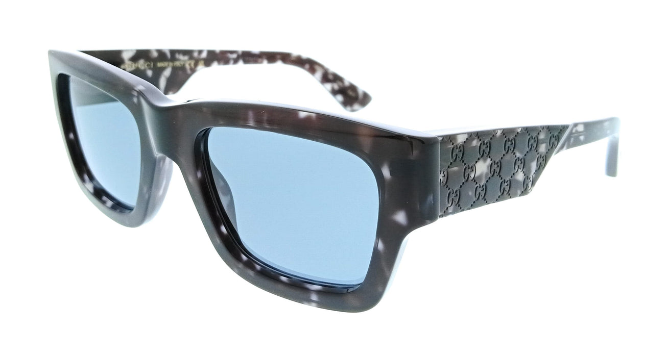 Gucci GG1668S-007 Havana Marble Square Oversized Mens Sunglasses