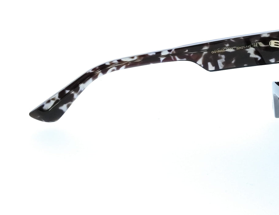 Gucci GG1668S-007 Havana Marble Square Oversized Mens Sunglasses