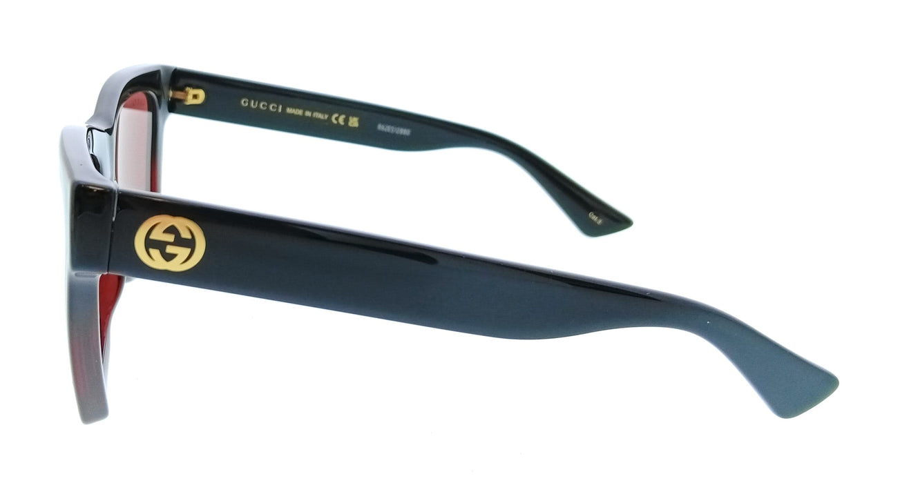 Gucci GG1714S-009 Black Square Red Lens Womens Sunglasses