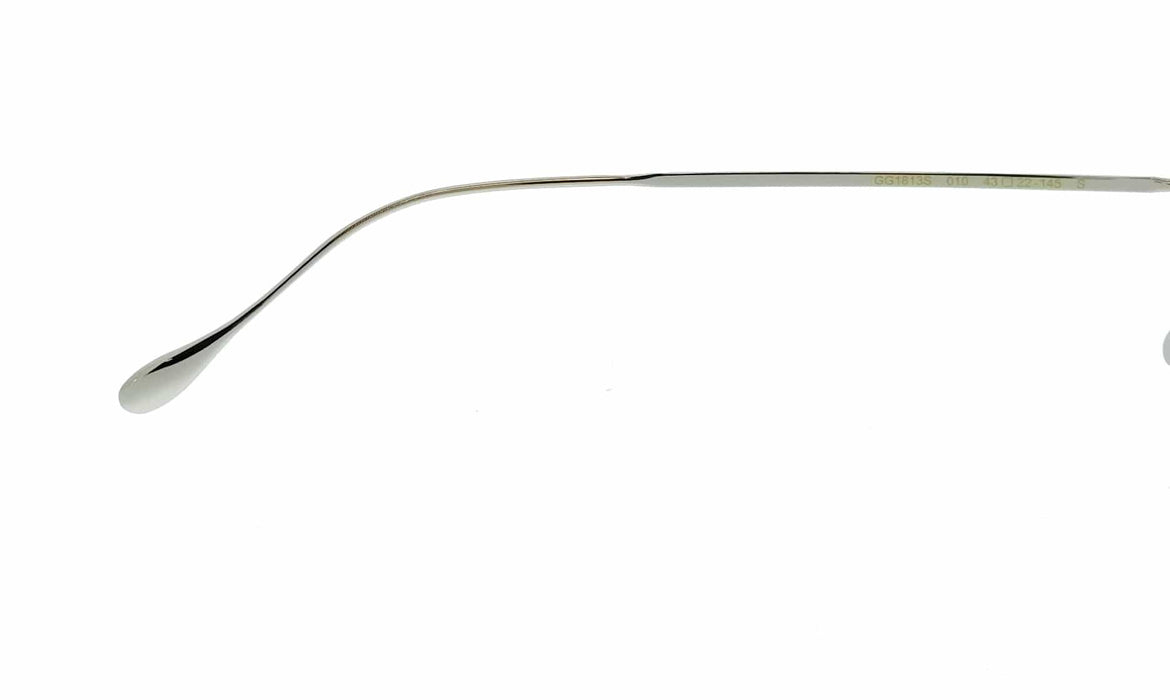 Gucci GG1813S-010 Silver Rectangle Gradient Lens Unisex Sunglasses