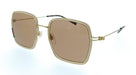 Gucci GG1848S-003 Gold Square Beige Rim Womens Sunglasses
