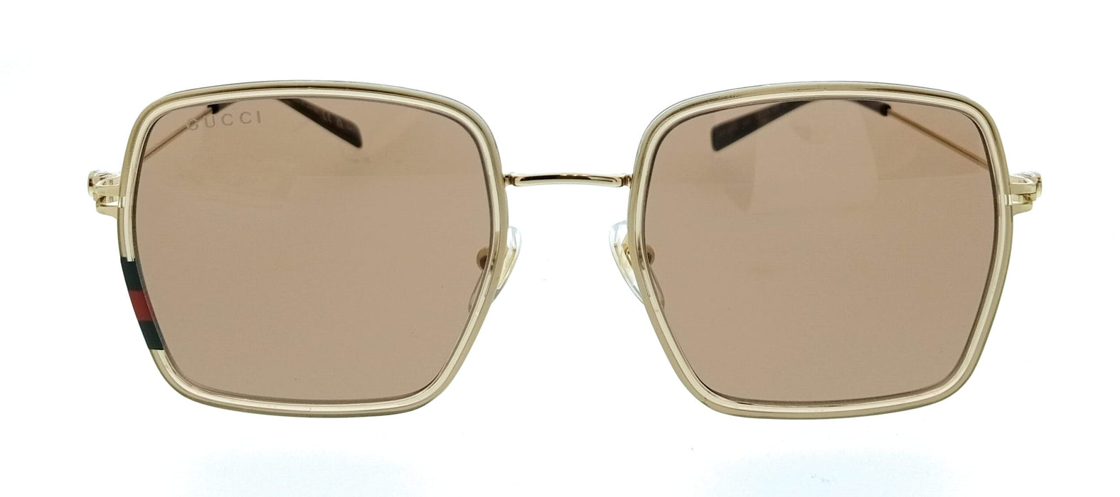 Gucci GG1848S-003 Gold Square Beige Rim Womens Sunglasses