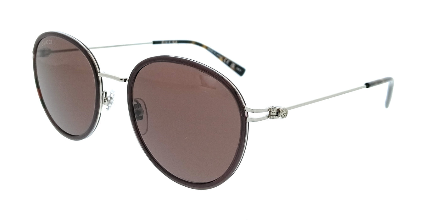 Gucci GG1849S-004 Brown Oval Slim Metal Womens Sunglasses