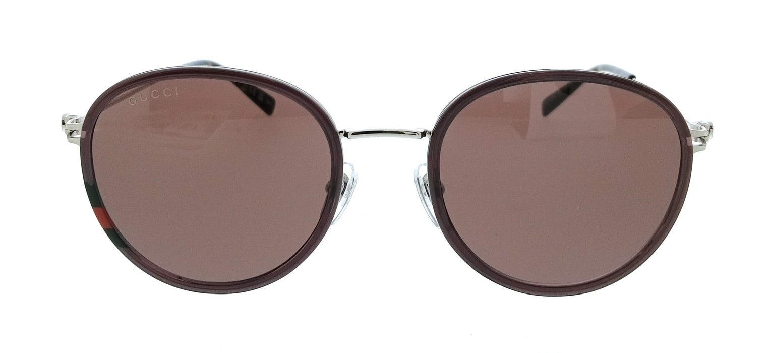Gucci GG1849S-004 Brown Oval Slim Metal Womens Sunglasses