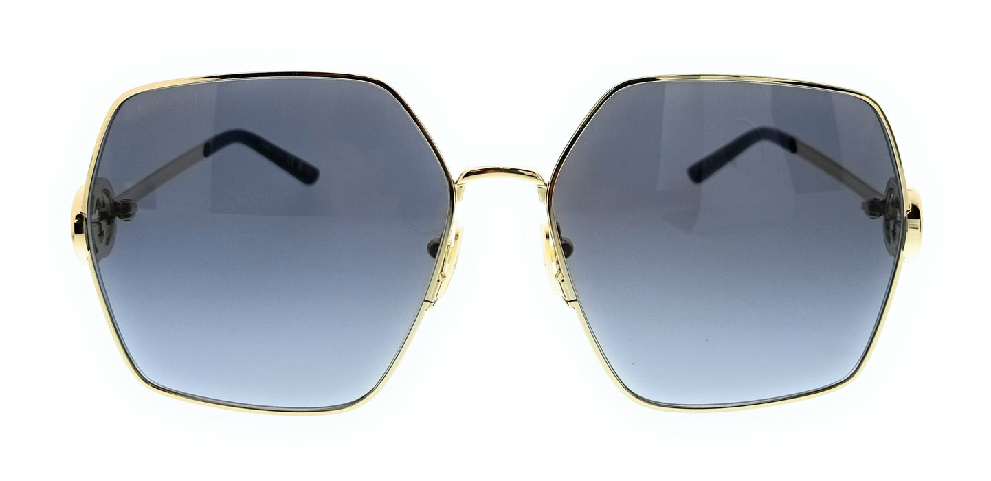 Gucci GG2163S-001 Gold Geometric Women’s Sunglasses