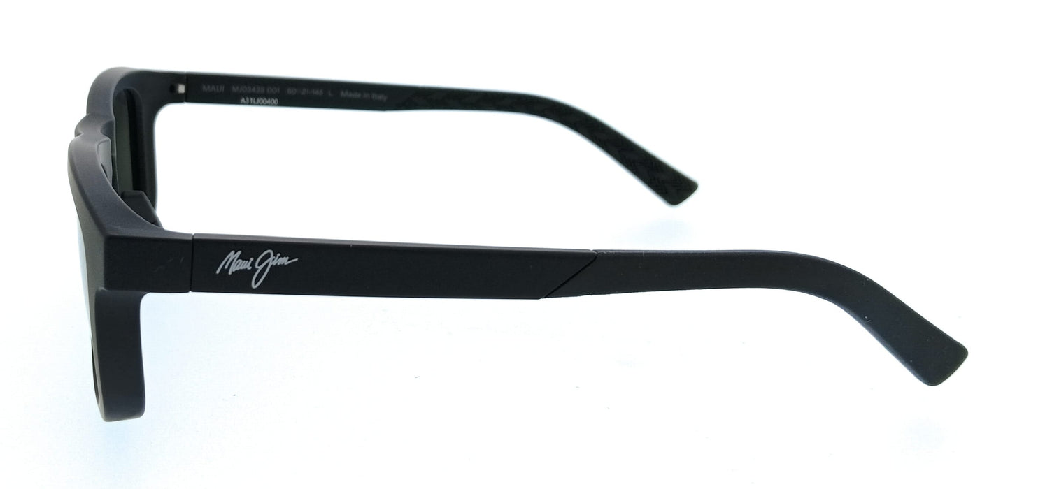 Maui Jim MJ0342S-001 Aliali Black Square Mens Sunglasses