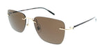 Montblanc MB0470S-003 Gold Brown Rimless Mens Sunglasses