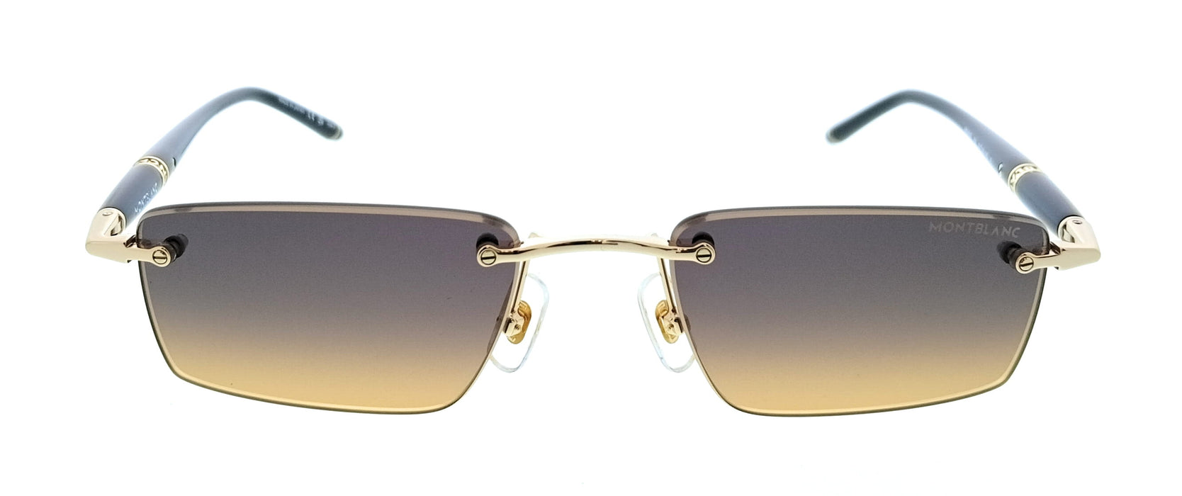 Montblanc MB0484S-002 Gold Orange Rimless Mens Sunglasses
