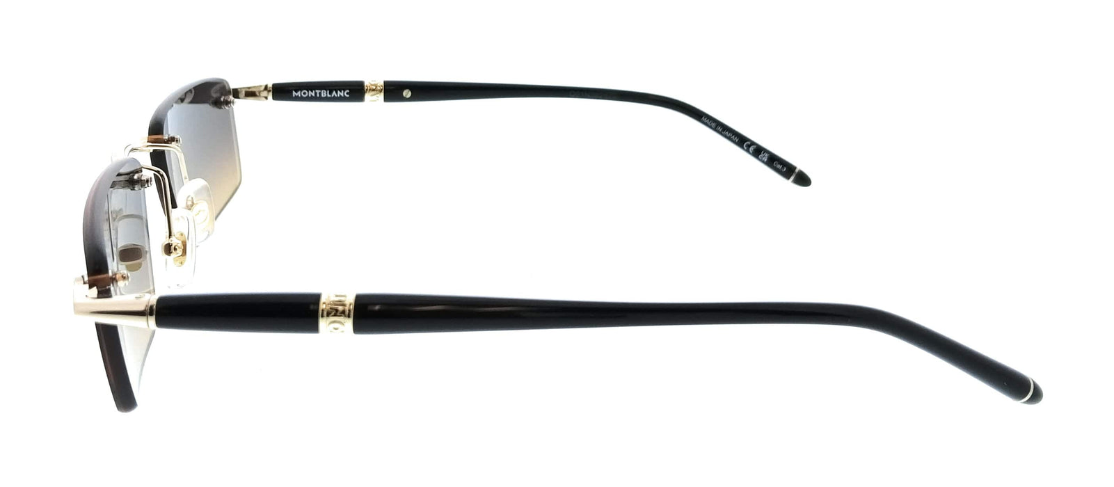 Montblanc MB0484S-002 Gold Orange Rimless Mens Sunglasses