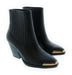 Versace Jeans Couture Women's Black Western Ankle Boots with Gold Toe-EU39