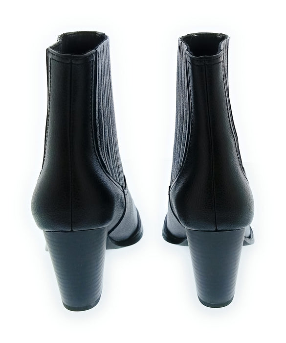 Versace Jeans Couture Women's Black Western Ankle Boots with Gold Toe-