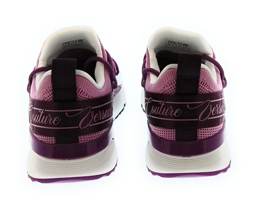 Versace Jeans Couture Women's Pink Knit Lace-Up Sneakers-