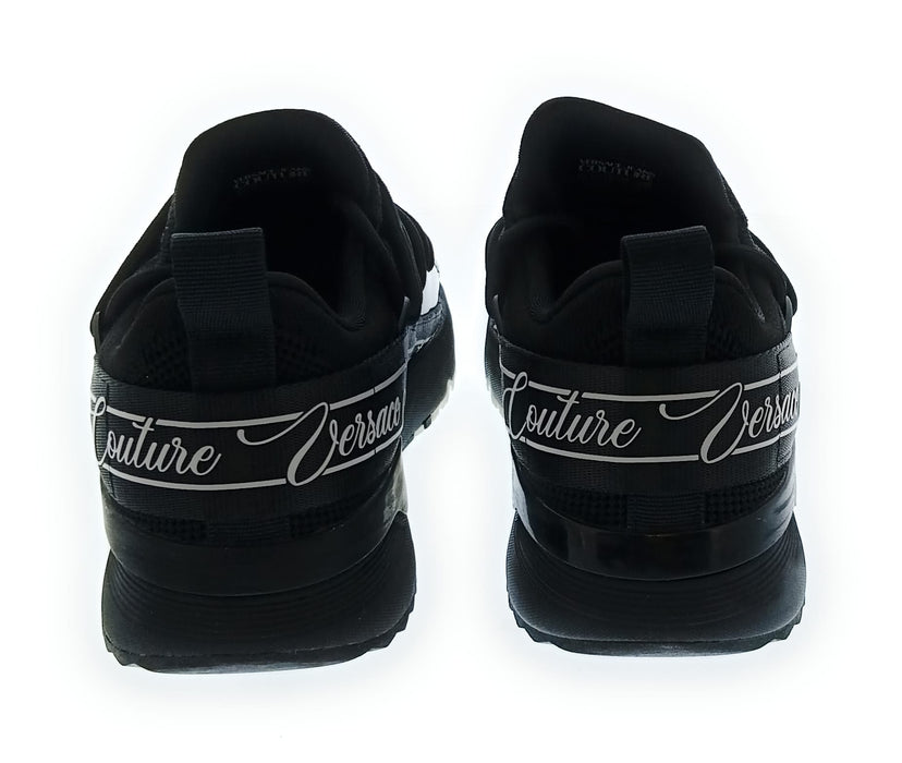 Versace Jeans Couture Women's Black  Knit Lace-Up Sneakers-