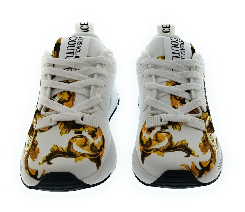 Versace Jeans Couture Women's White Baroque Print Lace-Up Sneakers-