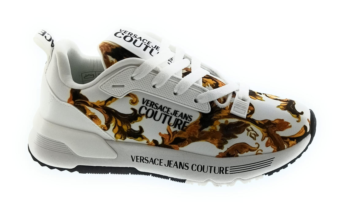 Versace Jeans Couture Women's White Baroque Print Lace-Up Sneakers-