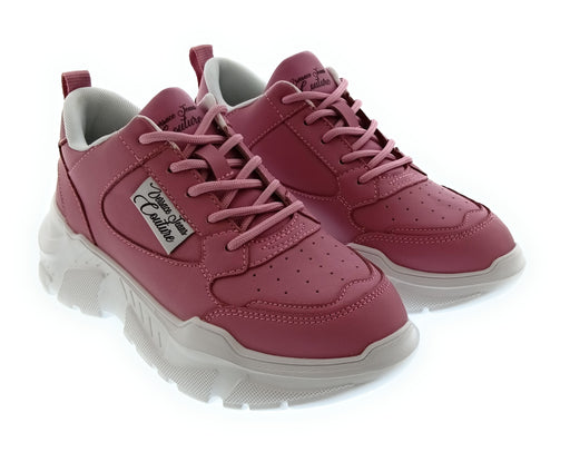 Versace Jeans Couture Women's Pink Chunky-Sole Lace-Up Sneakers-