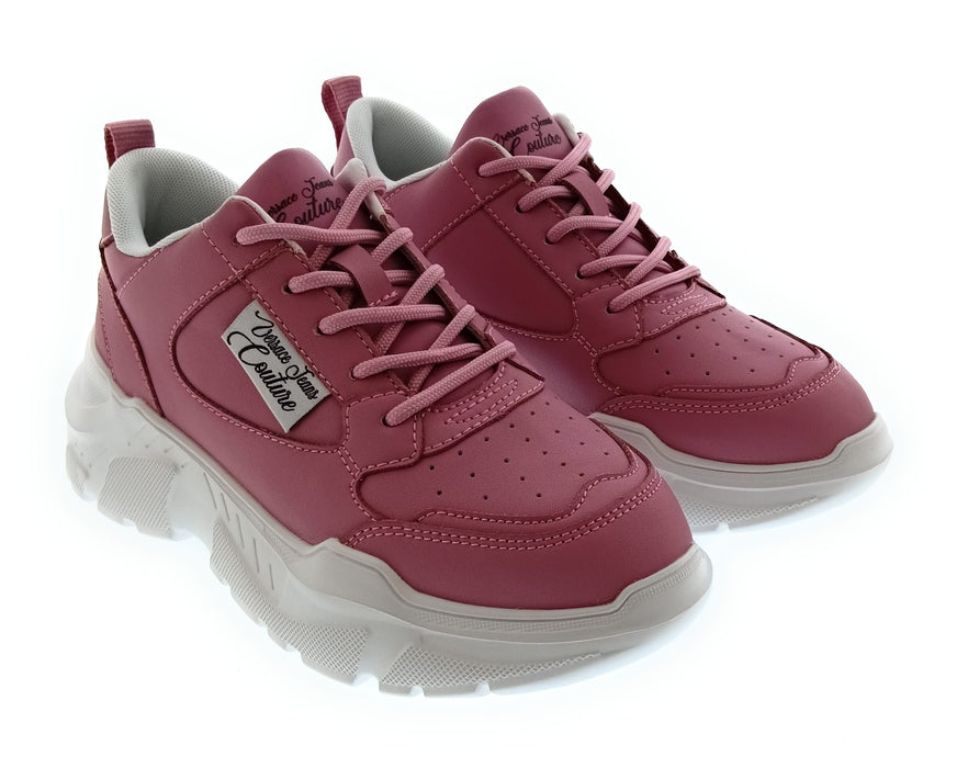Versace Jeans Couture Women's Pink Chunky-Sole Lace-Up Sneakers-8