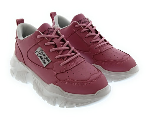 Versace Jeans Couture Women's Pink Chunky-Sole Lace-Up Sneakers-