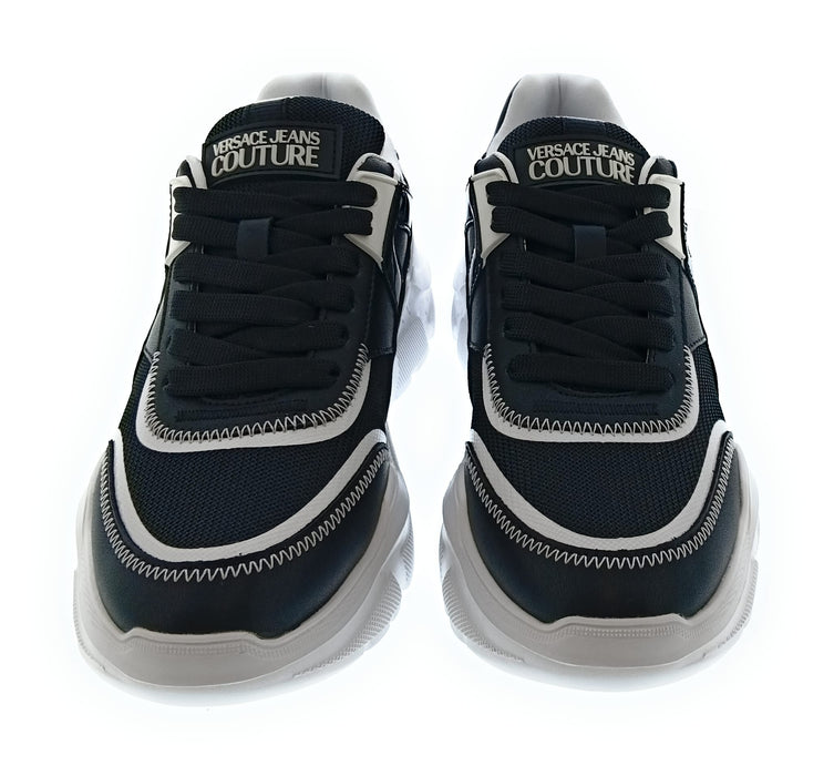 Versace Jeans Couture Women's Black and White Chunky Lace-Up Sneakers-