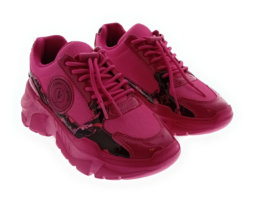 Versace Jeans Couture Women's Fuchsia Chunky Lace-Up Sneakers-EU40