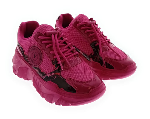 Versace Jeans Couture Women's Fuchsia Chunky Lace-Up Sneakers-