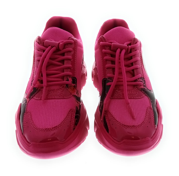 Versace Jeans Couture Women's Fuchsia Chunky Lace-Up Sneakers-