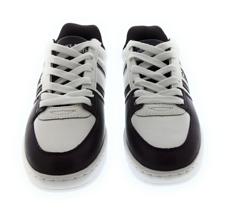 Versace Jeans Couture Women's White and Burgundy Low-Top Lace-Up Sneakers-