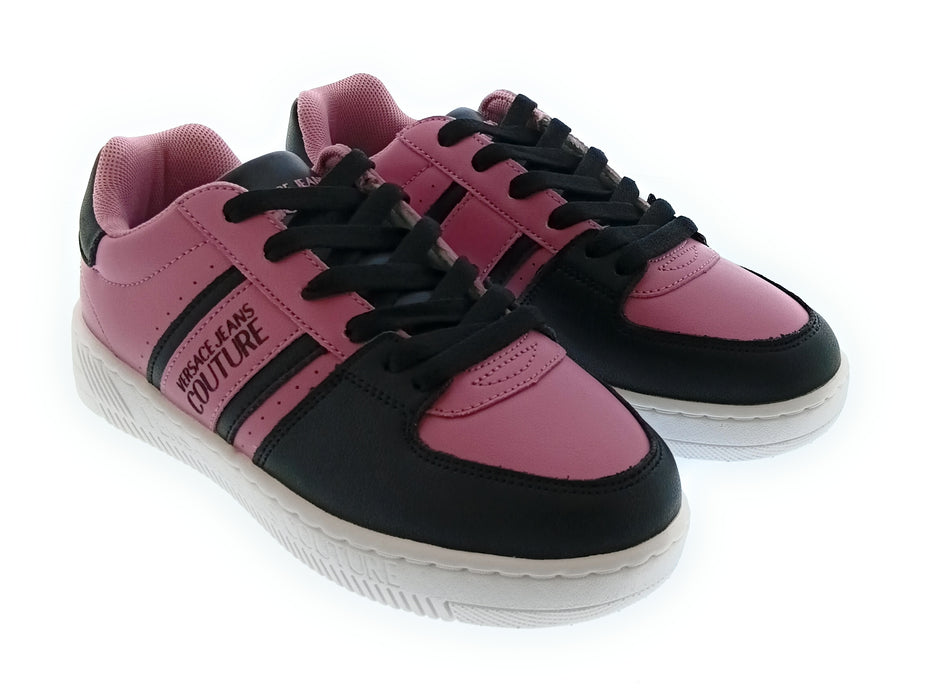 Versace Jeans Couture Women's Pink and Black Low-Top Lace-Up Sneakers-EU39